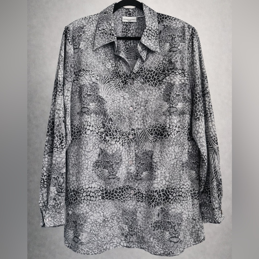 Alfred‎ Dunner Vintage Monochrome Animal Print Women’s Blouse Size: 20W